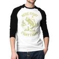 Men Here-Fishy Bass Fish Dad Fishing From Daughter Son Men Baseball Raglan Shirt