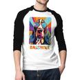 Mom & Dad Of a Basshole Basset Hound With Glasses -Adults Short Sleeve Men Baseball Raglan Shirt
