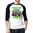 Monster Truck Dad Family Matching Birthday Party Fathers Day Men Baseball Raglan Shirt