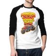 Monster Truck Dad Hot Red Graffiti Style Men Baseball Raglan Shirt