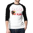Ninja Birthday Party Dad Of The Birthday Ninja Small Men Baseball Raglan Shirt