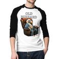 Old Buzzard Bird Old Man Grandpa Recliner Dads Joke Men Baseball Raglan Shirt