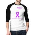 Pancreatic Cancer I Wear Purple In Memory Of My Dad Men Baseball Raglan Shirt