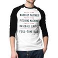 Part Time Warm Up Partner Pitching Baseball Full Time Dad Men Baseball Raglan Shirt Part Time Warm Up Partner Pitching Baseball Full Time Dad Men Baseball Raglan Shirt