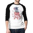 Patriotic Pitbull American Flag 4th Of July Dog Pitbull Dad Men Baseball Raglan Shirt