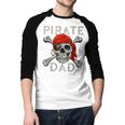 Pirate Dad Shirt Jolly Roger Crossbones Skull Halloween Men Baseball Raglan Shirt