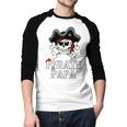 Pirate Papa Costume Jolly Roger Crossbones Pirate Dad Men Baseball Raglan Shirt