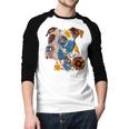 Pitbull Floral Dog Lover Vintage Flower Art Pitbull Mom Dad Men Baseball Raglan Shirt