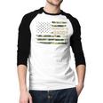 Promoted To Daddy Est 2026 Camo USA Flag New Dad 2026 Men Baseball Raglan Shirt