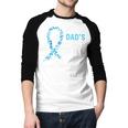 Prostate Cancer Awareness Light Blue Ribbon Dad Survivor Men Baseball Raglan Shirt