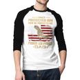 Now He Protects Me USAF Dad Proud Air Force Dad T-Shirt Men Baseball Raglan Shirt