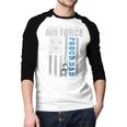 Proud Air Force Dad Of The US Air Force USA Flag Men Baseball Raglan Shirt