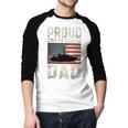Proud Coast Guard Dad USCG American Flag T-Shirt Men Baseball Raglan Shirt