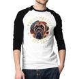 Proud Mastiff Dad American Flag Patriotic Mastiff Dad Men Baseball Raglan Shirt