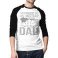 Proud Us Military Dad Father's Day For Dad Grandpa Veteran Men Baseball Raglan Shirt