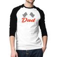 Race Car Birthday Party Racing Family Dad Pit Crew Men Baseball Raglan Shirt