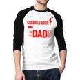 Red Cheer Dad Family Father Cheerleader Squad Men Baseball Raglan Shirt