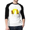 Retro Daddy Bucket Dad Softball Girl Men Baseball Raglan Shirt