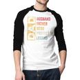 Retro Husband Father Hero Protector Legend Father Day Dad Men Baseball Raglan Shirt