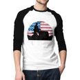 We Ride At Dawn Lawnmower Lawn Mowing Dad Vintage Men Men Baseball Raglan Shirt