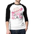 Rodeo Dad Pink Cowgirl 1St Birthday Family Matching Men Baseball Raglan Shirt