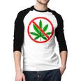 Say No Cannabis Anti-Marijuana Retro Weed Parent Dad Mom Men Baseball Raglan Shirt