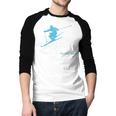 Ski Dad Winter Sports Skiing Father Men Baseball Raglan Shirt