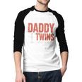 Soon To Be Dad Twins Fatherhood Pregnancy Announcement New D Men Baseball Raglan Shirt