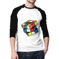 Speed Cubing Dad Puzzle Cuber Cube Kids Men Baseball Raglan Shirt