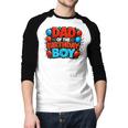 Spider Birthday Party Dad Of The Birthday Boys Spider Webs Men Baseball Raglan Shirt