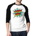 Super Dad Comic Book Superhero Father's Day Men Baseball Raglan Shirt
