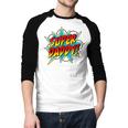 Super Daddy Comic Book Superhero Father's Day Men Baseball Raglan Shirt
