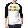 Super Gamer Dad Unleashed Celebrating Fatherly Powers Men Baseball Raglan Shirt