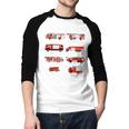 Toddler Boy Types Of FireTruck Firefighter Baby Dad Fireman Men Baseball Raglan Shirt