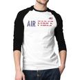 US Flag Proud Air Force Dad Men Baseball Raglan Shirt