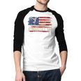 Vintage Gymnastics Dad American USA Flag Sports Men Baseball Raglan Shirt