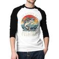 Vintage I'd Rather Be Fishing Graphic Bass Dad Boy Men Men Baseball Raglan Shirt