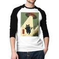 Vintage Japanese Cat Alien Cat Dad UFO Abduction Graphic Tee Men Baseball Raglan Shirt Vintage Japanese Cat Alien Cat Dad UFO Abduction Graphic Tee Men Baseball Raglan Shirt