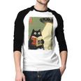 Vintage Japanese Cat Book Lovers UFO Alien Abduction Cat Dad Men Baseball Raglan Shirt Vintage Japanese Cat Book Lovers UFO Alien Abduction Cat Dad Men Baseball Raglan Shirt