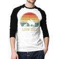 Vintage Lion Dad Father Grandpa Father's Day Men Baseball Raglan Shirt