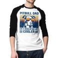 Vintage Pitbull Dad Like A Regular Dad But Cooler Men Baseball Raglan Shirt