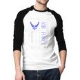 Vintage Proud Air Force Bonus Dad With American Flag Men Baseball Raglan Shirt