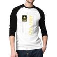 Vintage Proud Army Dad With American Flag Men Baseball Raglan Shirt