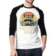 Vintage Raccoon Dad Raccoon Lovers Daddy Father's Day Men Baseball Raglan Shirt