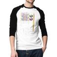Vintage USA Flag Billiards Player Proud Pool Dad Men Baseball Raglan Shirt