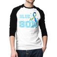 I Wear Blue For My Son Autism Awareness Mom Dad Parents Men Baseball Raglan Shirt