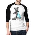 Women Dog Pitbull I Love Dad Tattoo Men Baseball Raglan Shirt