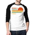 World's Okayest Dad Father Retro Vintage Men Baseball Raglan Shirt