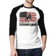 Wrestling Dad US Flag Fathers Day Retro Wrestling Fans Men Baseball Raglan Shirt