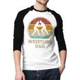 Wrestling Dad Vintage Wrestling Retro Wrestling Lover Men Baseball Raglan Shirt